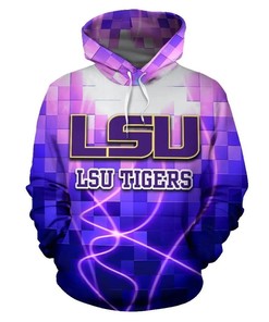 Lsu Tigers Lightning Printed 3D Zip-Up Hoodie - Great Gift For Ncaa Fans