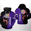 Lsu Tigers Ncaa Us Flag Skull 3D Printed Hoodie/Zipper Hoodie With All Over Prints