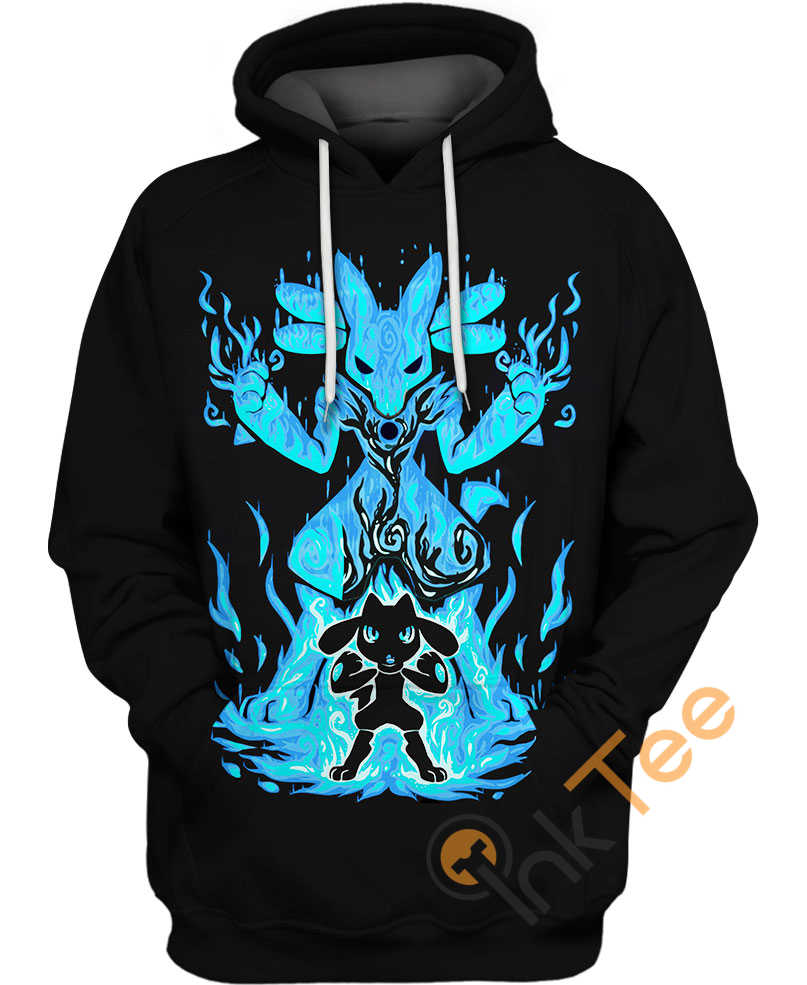 Lucario And Riolu All Over Print 3D Hoodie With Custom Design