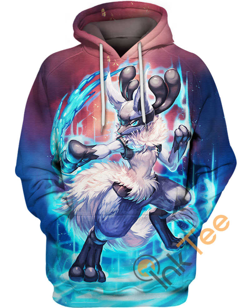 Lucario Pokemon All Over Print 3D Hoodie For Men
