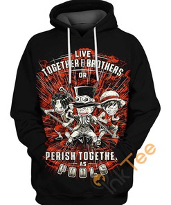 Luffy Ace And Sabo All Over Print 3D Hoodie In Custom Design