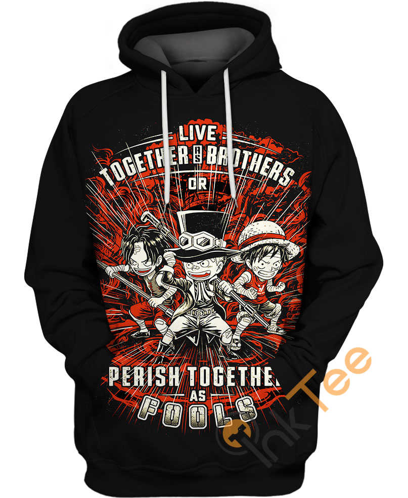 Luffy Ace And Sabo All Over Print 3D Hoodie In Custom Design