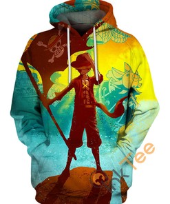 Luffy And Thousand Sunny 3D Hoodie With All Over Print Design