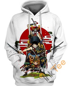 Luffy Chopper Brook All Over Print 3D Hoodie For Men