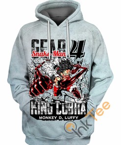 Luffy King Cobra 3D Hoodie With All Over Print Design 