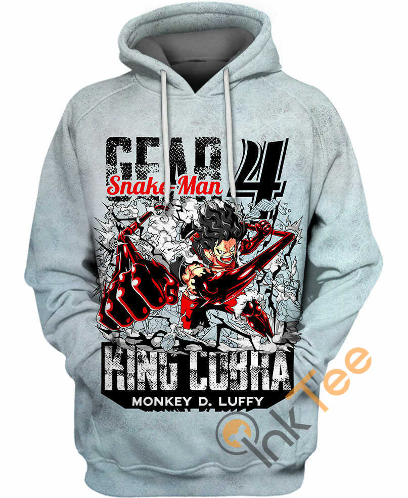 Luffy King Cobra 3D Hoodie With All Over Print Design