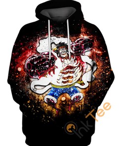 Luffy Rubber Hands All Over Print Zip Up Hoodie For Men