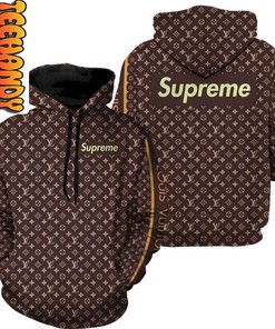 Luxurious Brand Louis Vuitton X Supreme 3D Hoodie