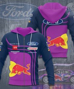 M-Sport Ford Rally Zip-Up 3D Hoodie For Nascar Lovers