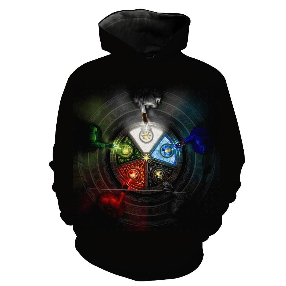 Magic The Gathering Five Mana Color 3D Hoodie Gift For Men