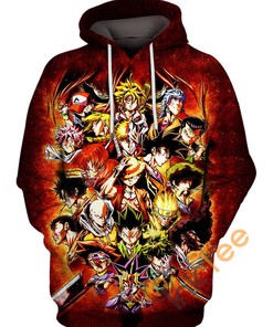 Main Anime Characters Custom All Over Print Hoodie