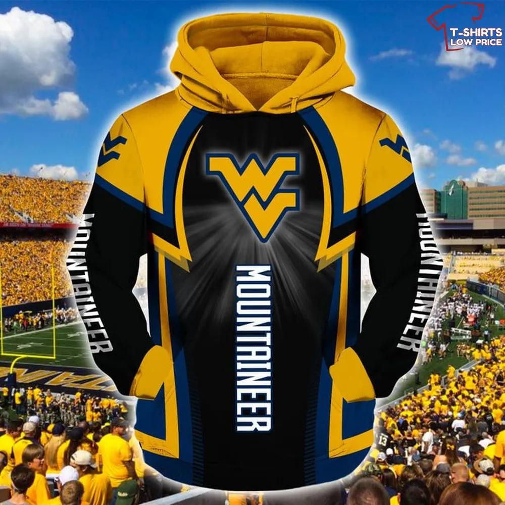 Make A Statement With West Virginia Mountaineers Black And Gold 3D All Over Print Hoodie