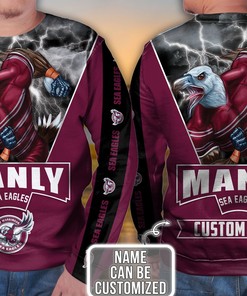 Manly Warringah Sea Eagles Custom All Over Print Zip Up Hoodie Men