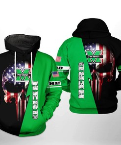 Marshall Thundering Herd Skull 3D Printed Hoodie/Zipper Hoodie With Custom Prints