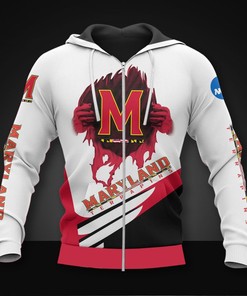 Maryland Terrapins Custom All Over Print Zip Hoodie Long Sleeve