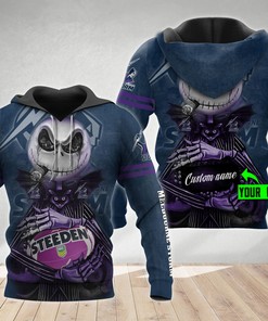 Melbourne Storm Jack Skellington Custom All Over Printed 3D Hoodie - Perfect Gift For Fans