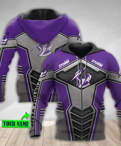 Melbourne Storm Nrl Metal Custom All Over Print 3D Hoodie - Perfect Gift For Fans
