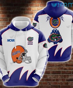 Men'S All Over Print Florida Gators Football Helmet Gloves White Blue Hoodie