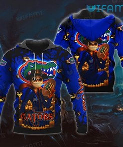 Men'S All Over Print Florida Gators Jack Skellington Halloween Pumpkin Football Hoodie