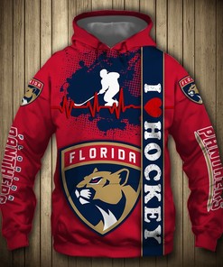 Men'S Nhl Florida Panthers All Over Print 3D Zip-Up Hoodie Option