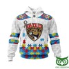 Men'S Nhl Florida Panthers Autism Awareness Custom Name 3D All Over Print Zip-Up Hoodie