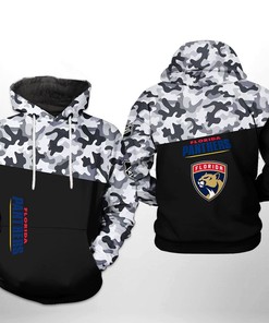 Men'S Nhl Florida Panthers Camo All Over Print 3D Zip-Up Hoodie