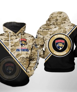 Men'S Nhl Florida Panthers Camo Team All Over Print 3D Hoodie