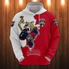Men'S Nhl Florida Panthers Zip Hoodie Cartoon Graphic All Over 3D Zip-Up Hoodie For Fans