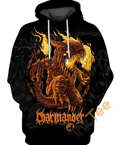 Menacing Demonic Charmander Custom All Over Print 3D Hoodie