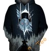 Menos Grande 3D Graphic Hoodie With Zippers
