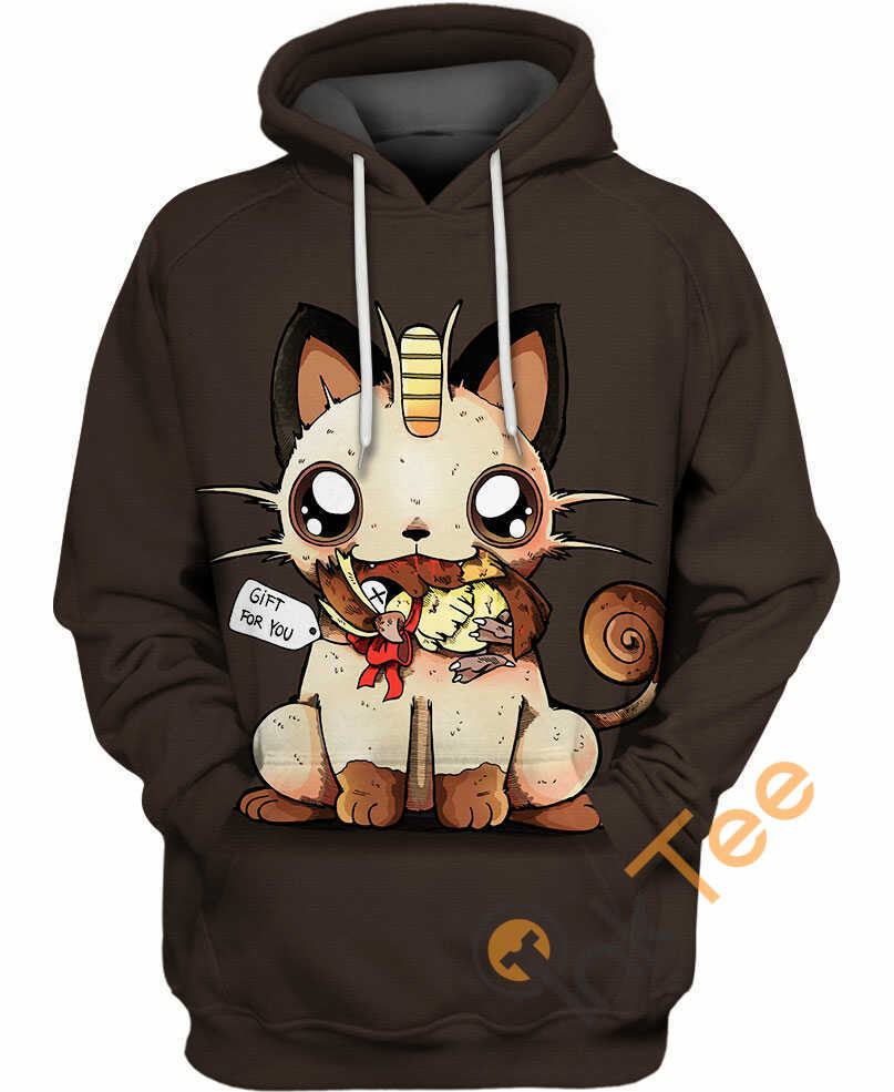 Meowth Custom All Over Print 3D Hoodie Gift
