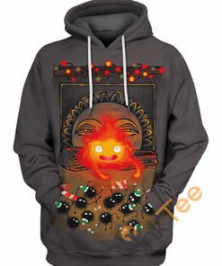 Merry Christmas Calcifer 3D Hoodie Full Size