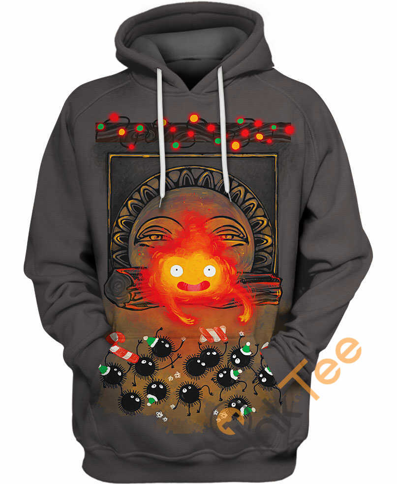 Merry Christmas Calcifer 3D Hoodie Full Size