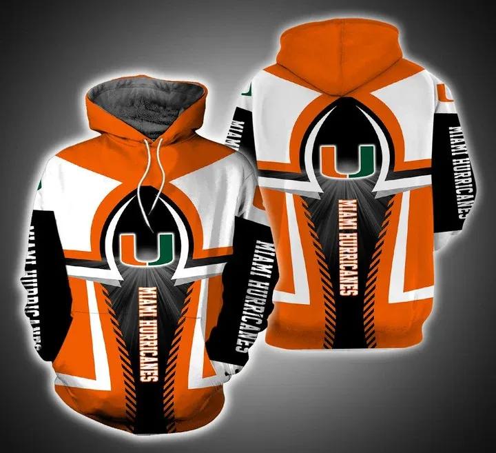 Miami Hurricanes All Over Print 3D Hoodie - Ncaa Hoodie For Men And Women