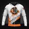 Miami Hurricanes All Over Print 3D Zip Up Hoodie Long Sleeve Gift For Fan