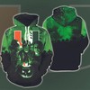Miami Hurricanes Halloween Skull Printful 3D All Over Print Hoodie For Women 