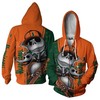 Miami Hurricanes Jack Skellington Halloween 3D Printed Zip Hoodie With Unique All Over Prints Design