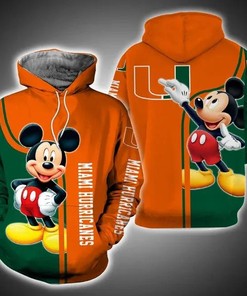 Miami Hurricanes Logo Football 3D Hoodie - Ncaa Gifts For Fans
