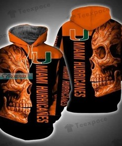 Miami Hurricanes Skull Art 3D Hoodie - Perfect For Ncaa Fans