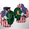Miami Hurricanes Us Flag All Over Print 3D Zip Up Hoodie 
