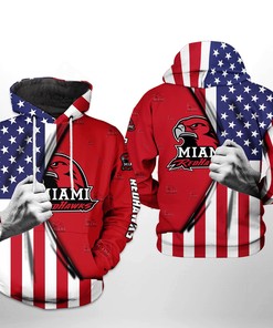 Miami Redhawks Ncaa Us Flag 3D All Over Print Hoodie, Zip-Up Hoodie With Custom Designs