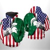 Michigan State Spartans Ncaa Us Flag 3D Printed Hoodie/Zipper Hoodie With Custom Graphic Prints