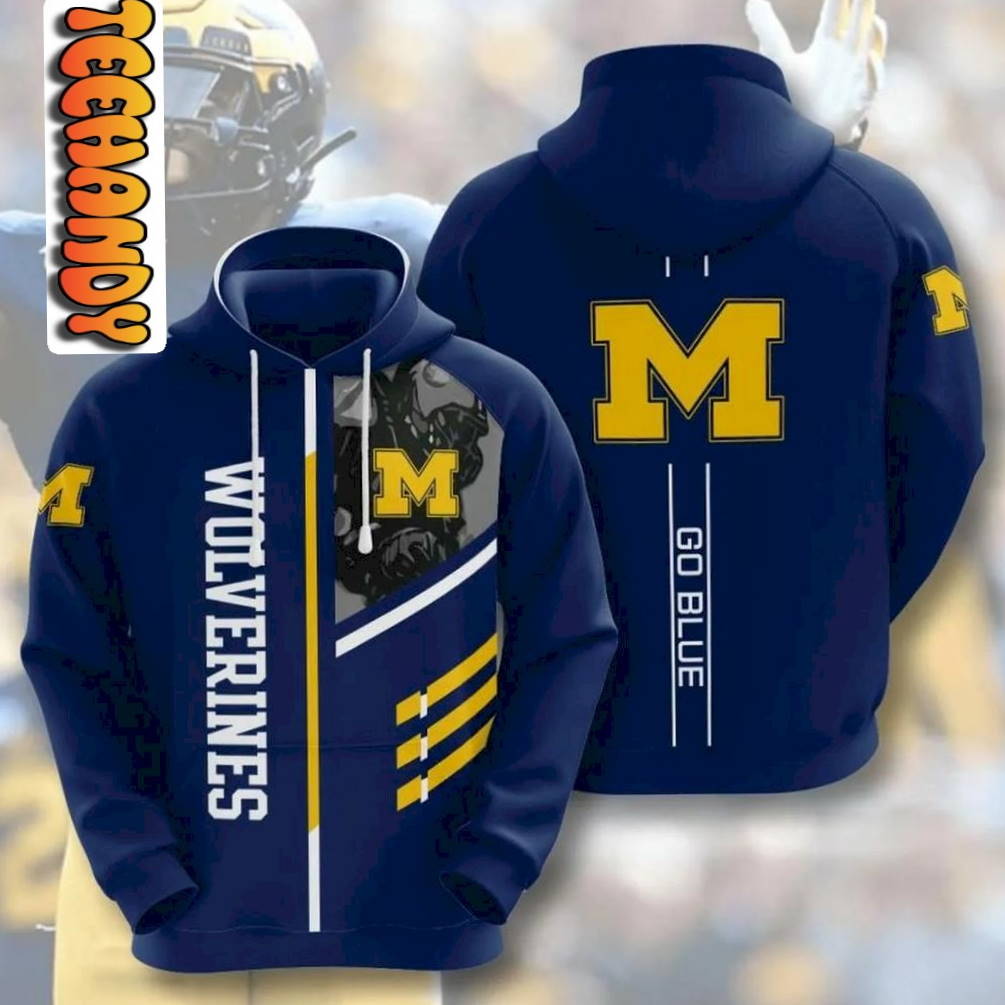 Michigan Wolverines 3D Hoodie Go Blue American Football Gifts For Ncaa Fans