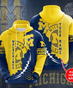 Michigan Wolverines All Over Print Hoodie With 3D Design