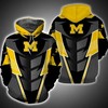 Michigan Wolverines Armor Custom All Over Print 3D Hoodie 