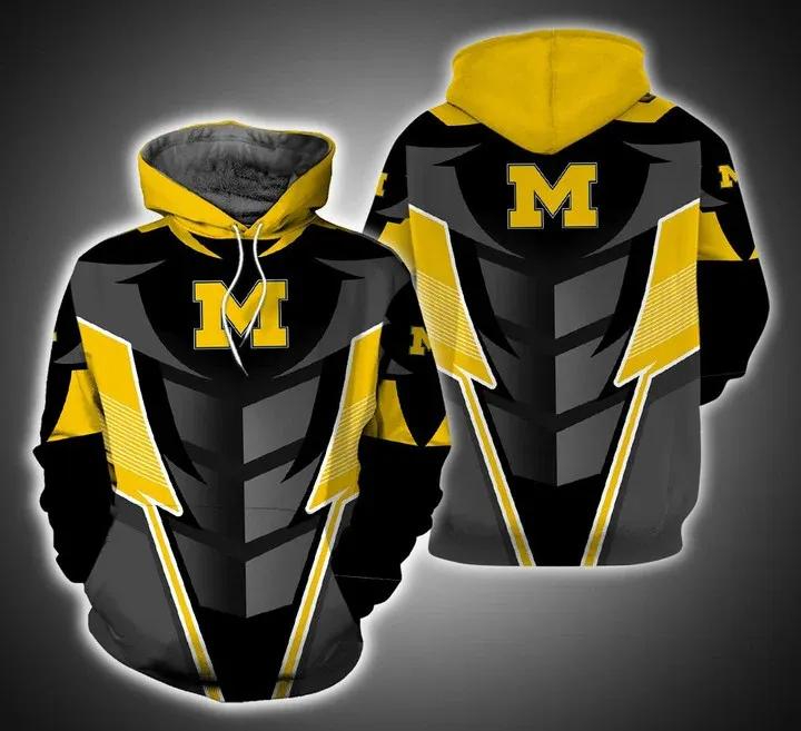 Michigan Wolverines Armor Custom All Over Print 3D Hoodie