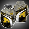 Michigan Wolverines Armor Thunder All Over Print 3D Hoodie Gifts For Ncaa Fans