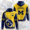 Michigan Wolverines Custom Sport All Over Print 3D Hoodie With Graphic Design