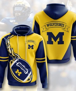 Michigan Wolverines Custom Sport All Over Print 3D Hoodie With Graphic Design