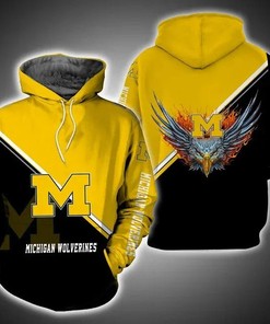 Michigan Wolverines Football All Over Print 3D Zip Up Hoodie Gifts For Ncaa Fans